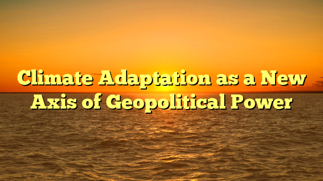Climate Adaptation as a New Axis of Geopolitical Power